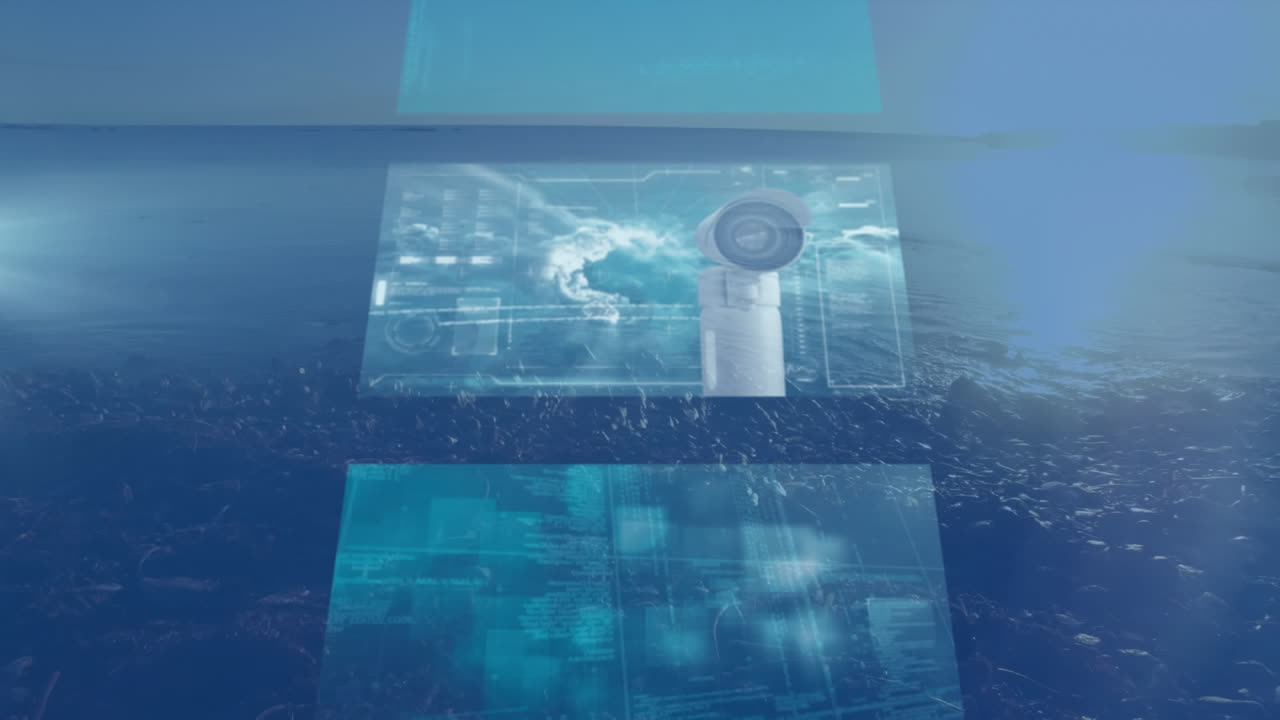 풍경 위의 화면에서 데이터 처리의 애니메이션