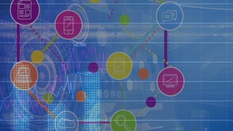 Animación-Del-Procesamiento-De-Datos-Financieros-Y-Red-De-Conexiones-Sobre-Alcances-De-Escaneo