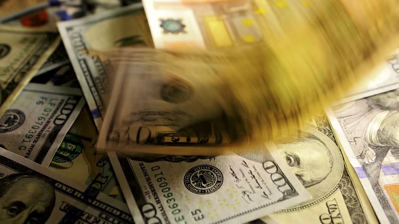 One Hundred Dollar Banknotes. Background of one hundred dollar bills