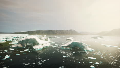 big glacier on the coast of antarctica a sunny summer afternoon