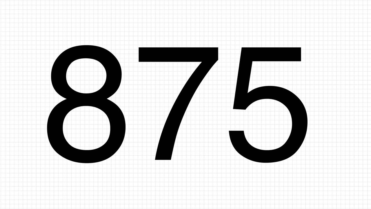 Animated three digit numbers rapidly Increasing count on Squared Grid