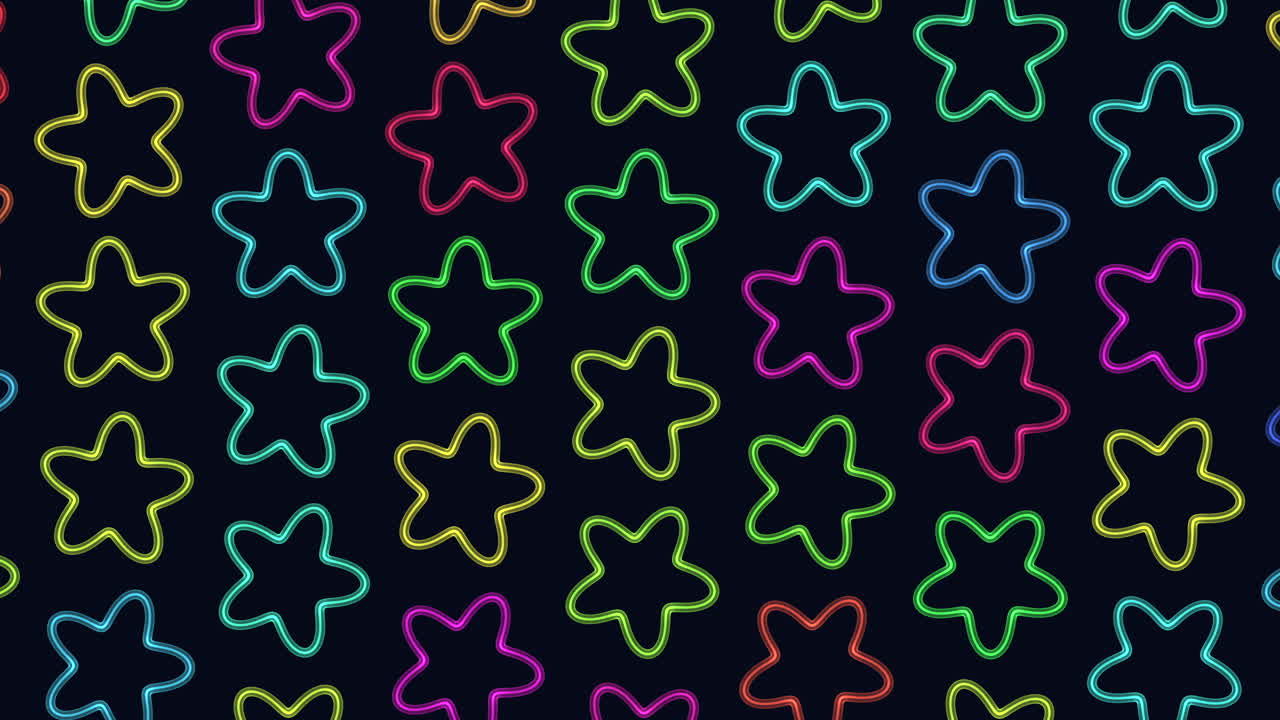 patrón estrellado vibrante en fondo negro