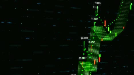 animation of financial data processing against black background