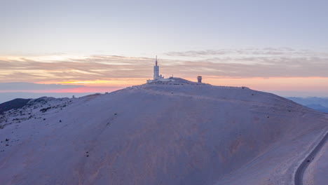 Mont-Ventoux-aerial-hyperlapse-sunset-Vaucluse-Tour-de-France-cycling-race.