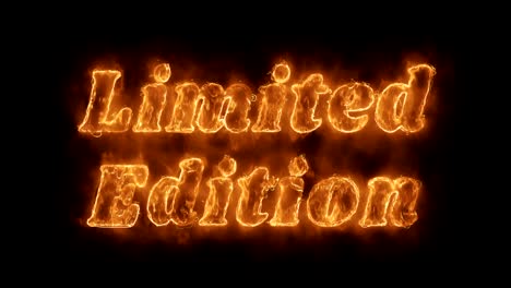 limited edition word hot animated burning realistic fire flame loop.