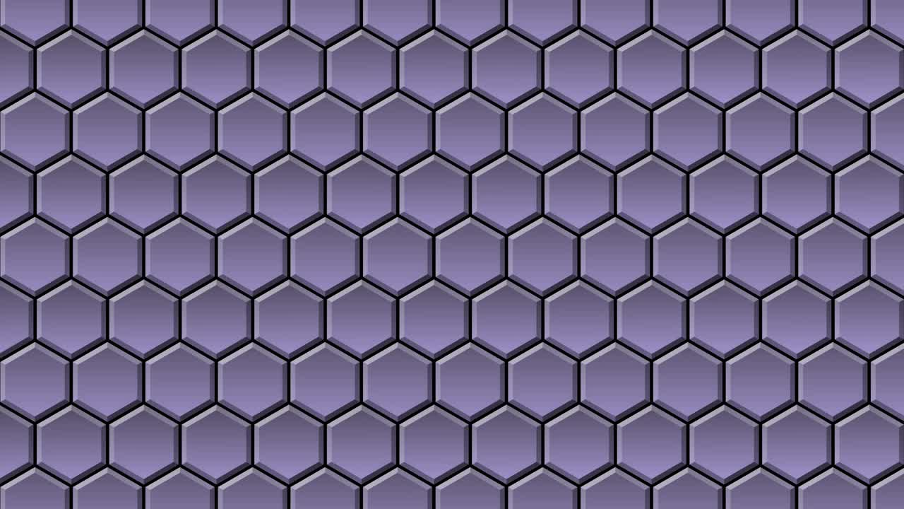 fondo de movimiento abstracto de elementos gráficos en 4k - mosaico de hexágonos con cambio de color