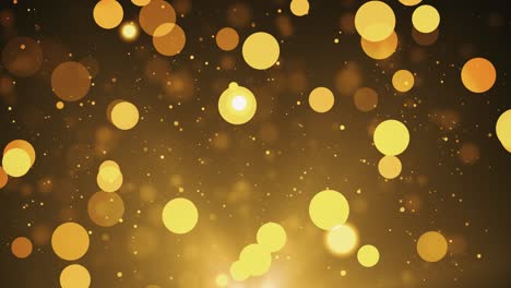 el círculo de animación de fondo de partículas de brillo dorado se eleva el círculo bokeh de animación 4k