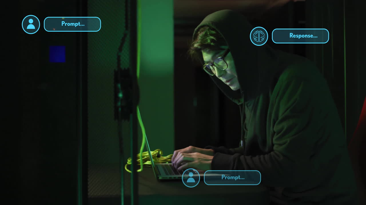 animación de globo ai procesamiento de datos sobre hombre asiático con portátil por servidores