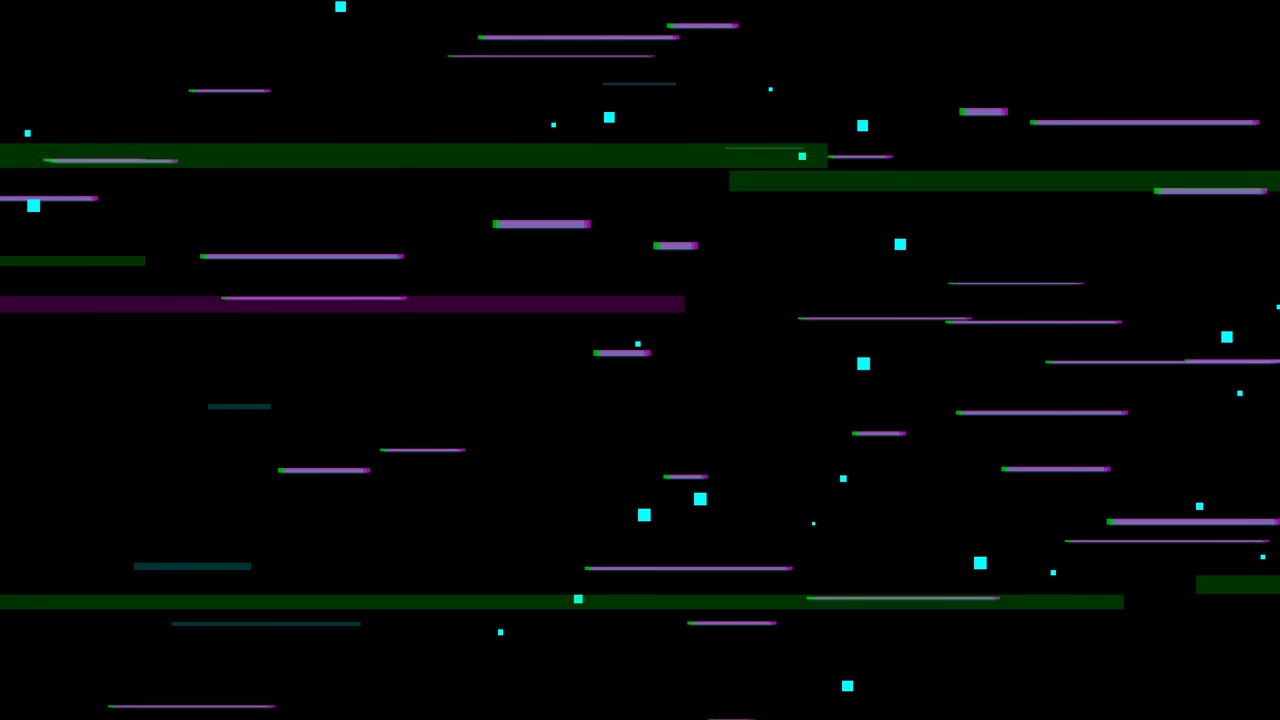 Digitaler Glitch-Effekt mit bewegten Linien und Partikeln