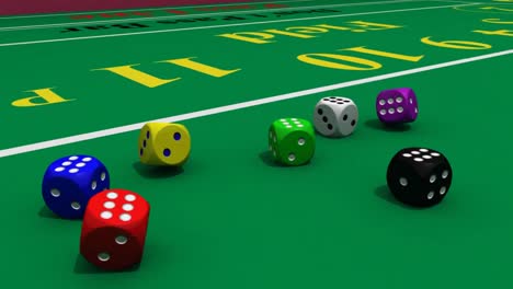 Multicolour-3D-dices-rolling-into-a-casino-environment