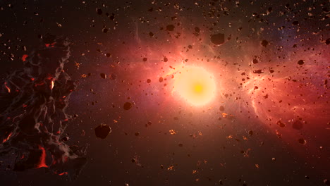 star system explosion in space