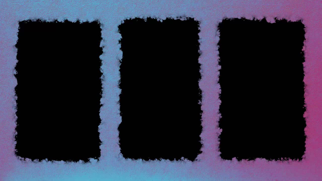 세 개의 수직 검은색 기둥 박스 비디오 또는 영상 비디오에서 시원한 회색 산업 텍스처 종이 배경으로, 루마 키에 준비되어 있습니다.