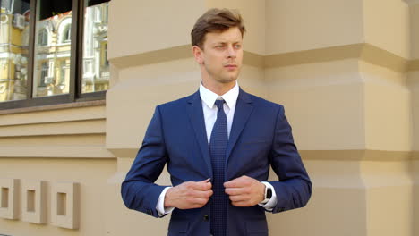 young man waiting for meeting outdoors