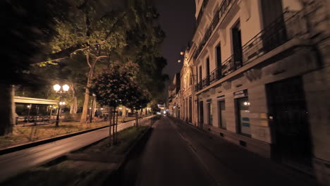 empty night traffic in the city of montpellier lockdown period