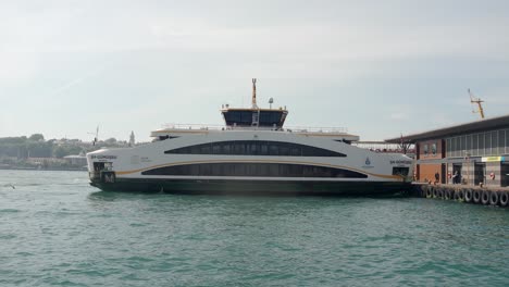 white ferry docked at port in istanbul