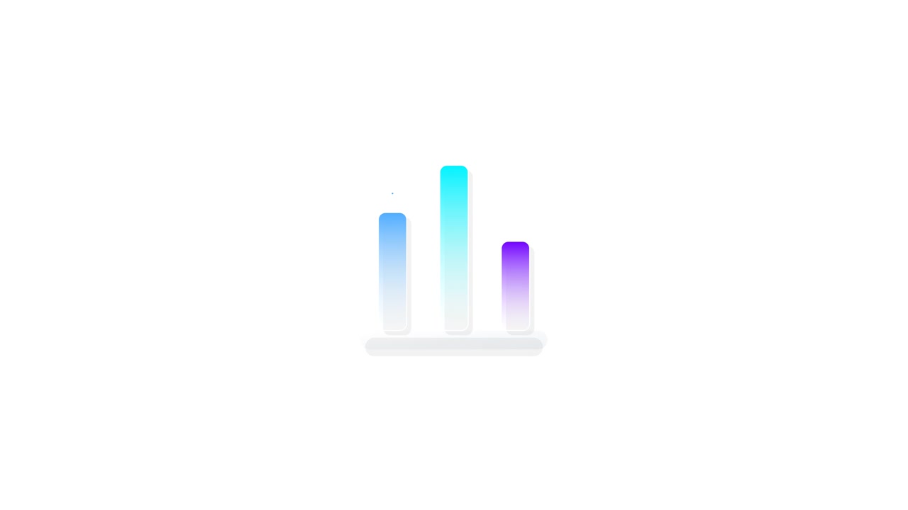Grafico a barre animato su sfondo bianco