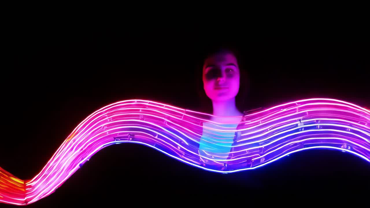 donna alla luce del neon