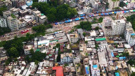 vista aérea del hermoso paisaje urbano de dhaka, bangladesh - coloridos edificios residenciales de dhaka.