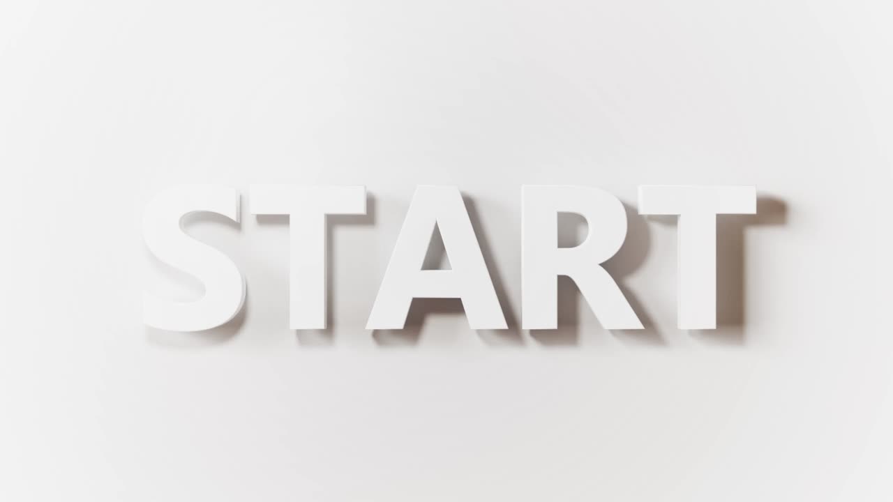 White abstract 3DCG countdown