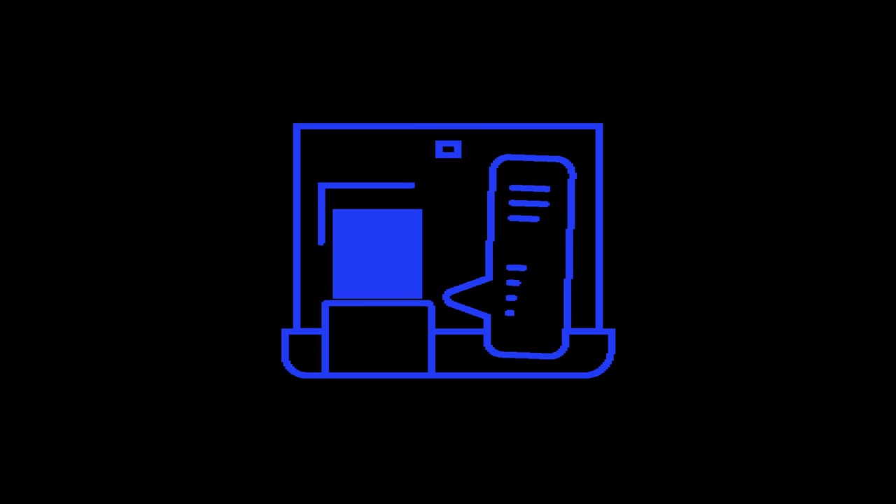 Animated Icon of Computer Screen with Chat Messages