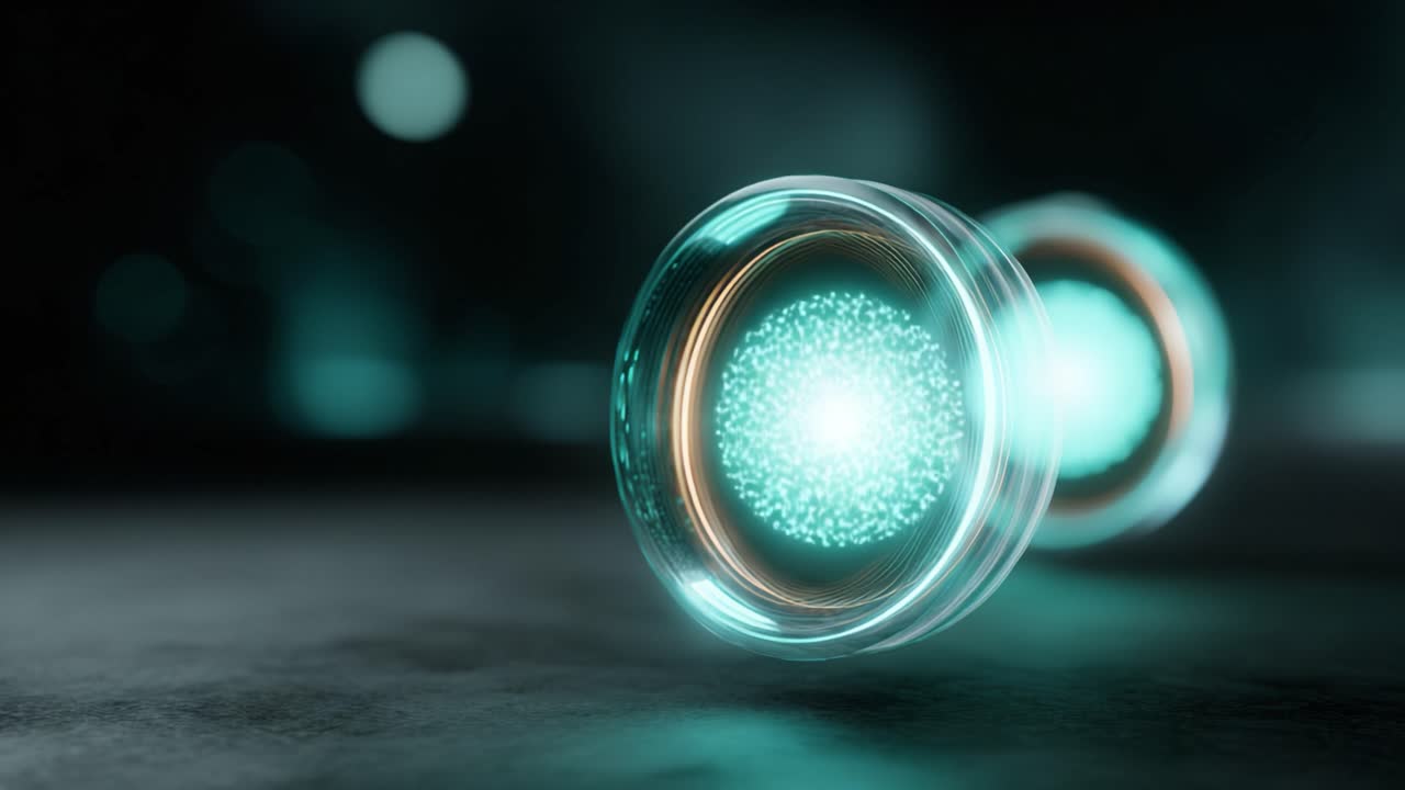 Illuminated Spheres: A Close-Up Exploration of Futuristic Energy Sources in a Dark Environment, Showcasing Vibrant Light Patterns and Advanced Technology Techniques