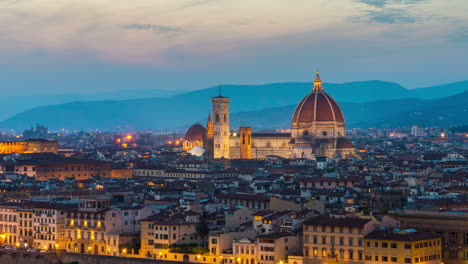 Lapso-De-Tiempo-Del-Amanecer-Del-Horizonte-De-Florencia-En-Italia