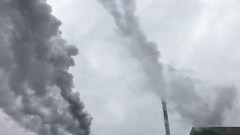 smoke and steam co2 pollution due to industrial flue gas emissions