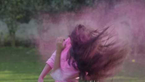 indian girl enjoying in a holi party