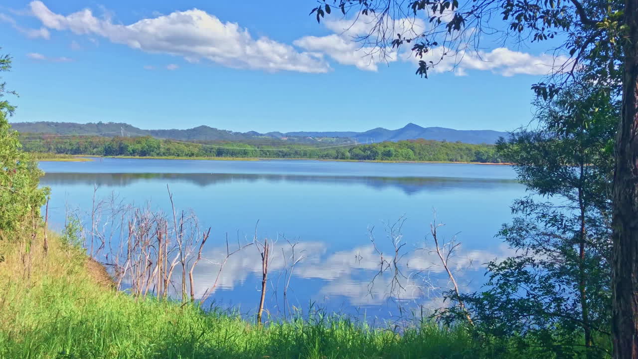 Serene Lake Landscape with Mountain View