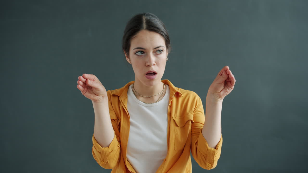 Woman making a gesture