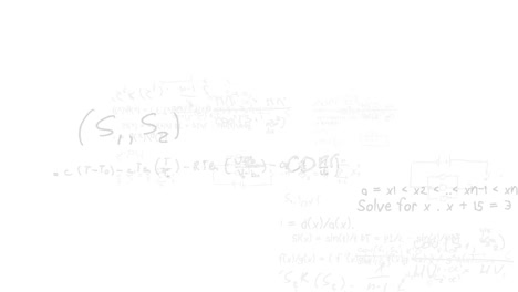 animation of mathematical drawings and formulas over lights on white background