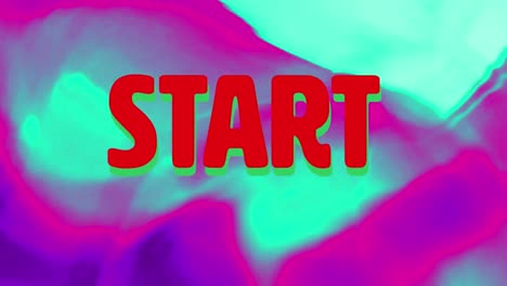 digital animation of start text and abstract shapes against colorful moving hypnotic background