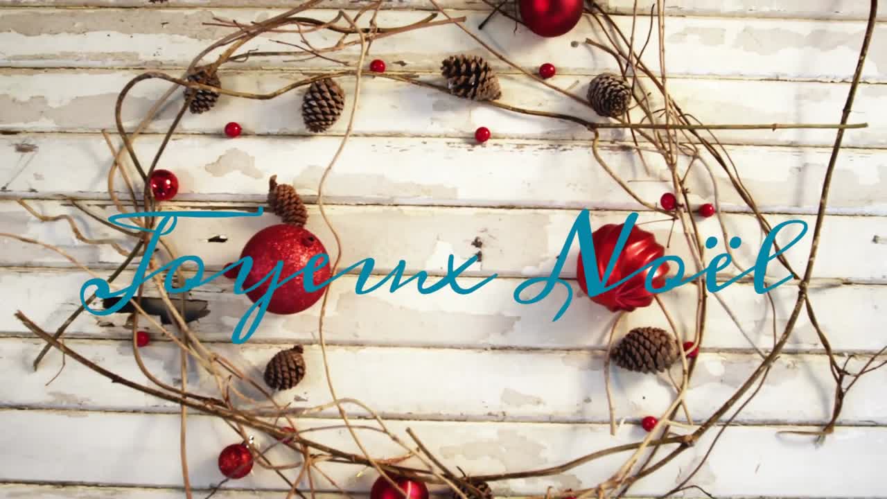 Joyeux No&Atilde;&laquo;l written over Christmas decorations