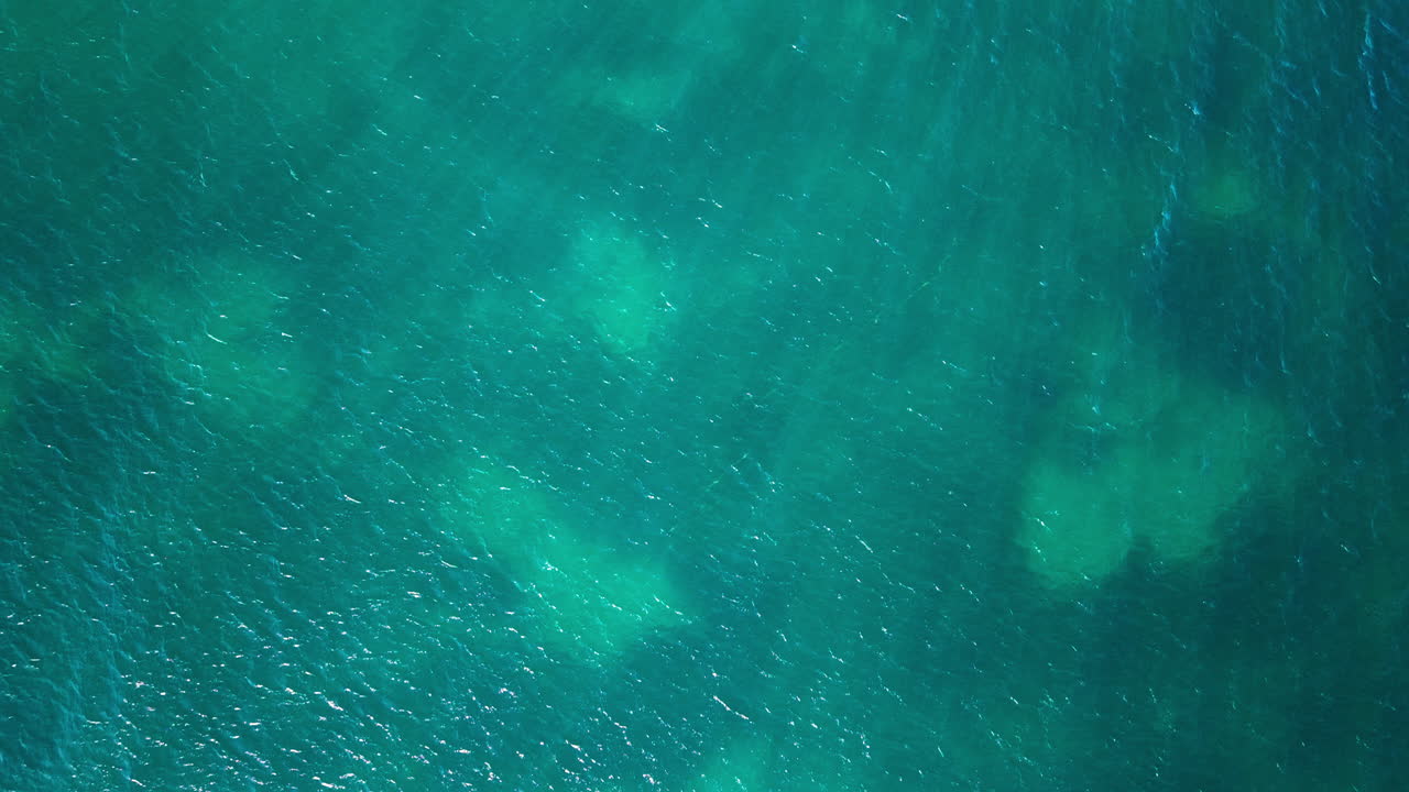 Aerial view of turquoise sea water