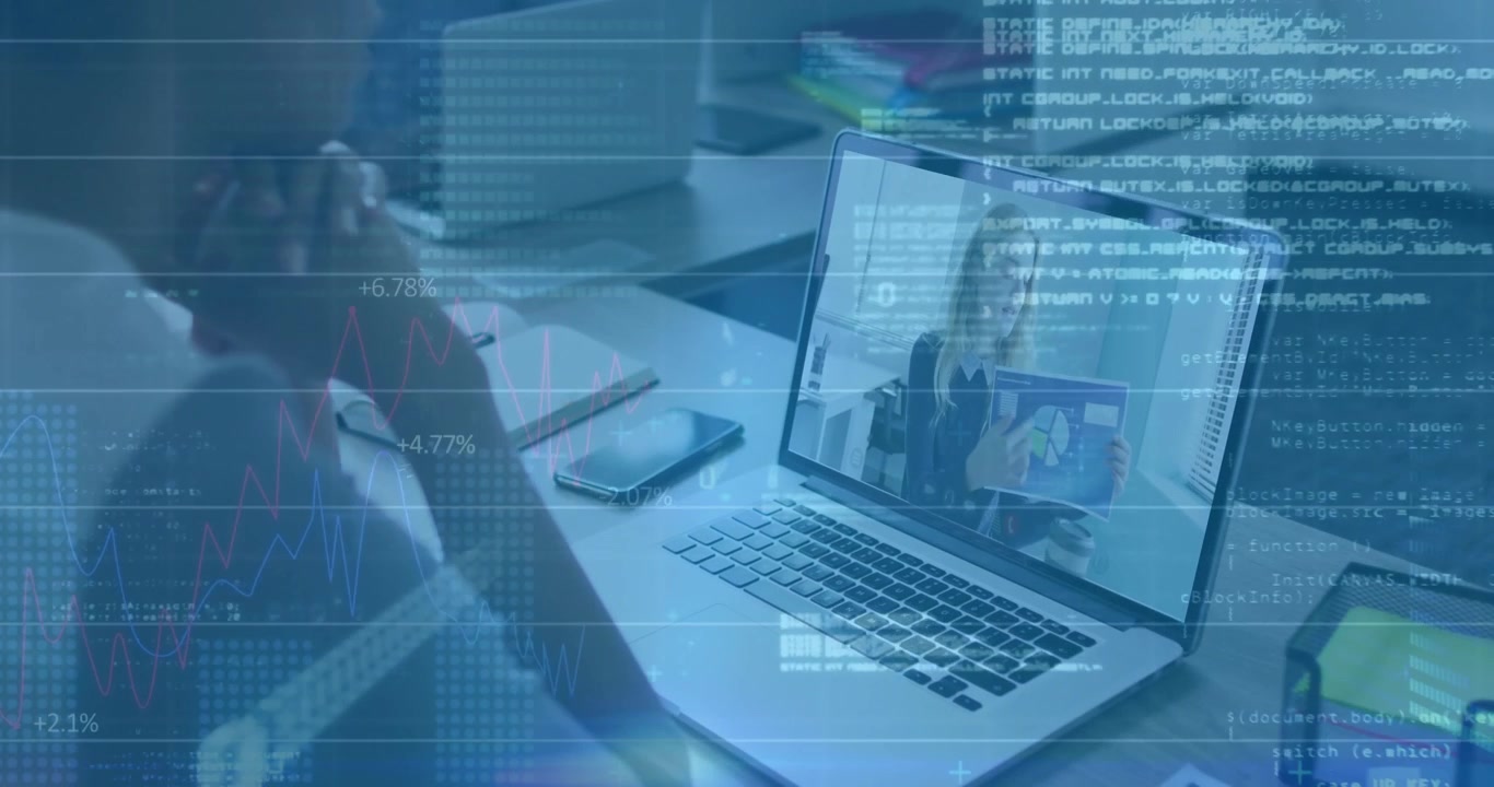 Professional Woman Participating in a Video Conference Call on Laptop