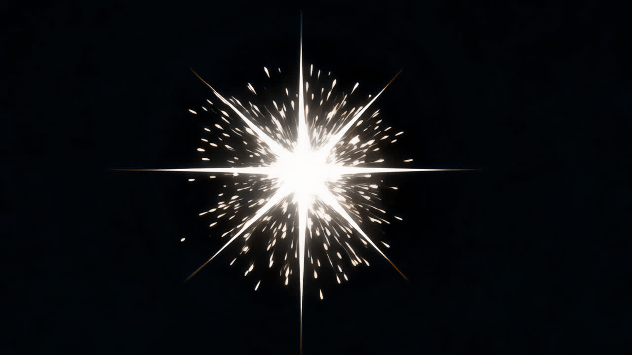 Bright starburst animation isolated asset, transparent 4K video, alpha channel, ProRes 4444