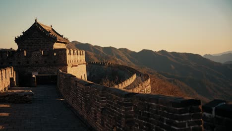 shot of china wall in setting sun