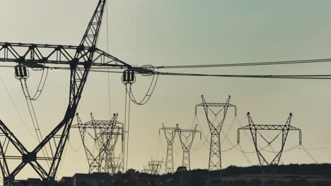 power lines at sunset