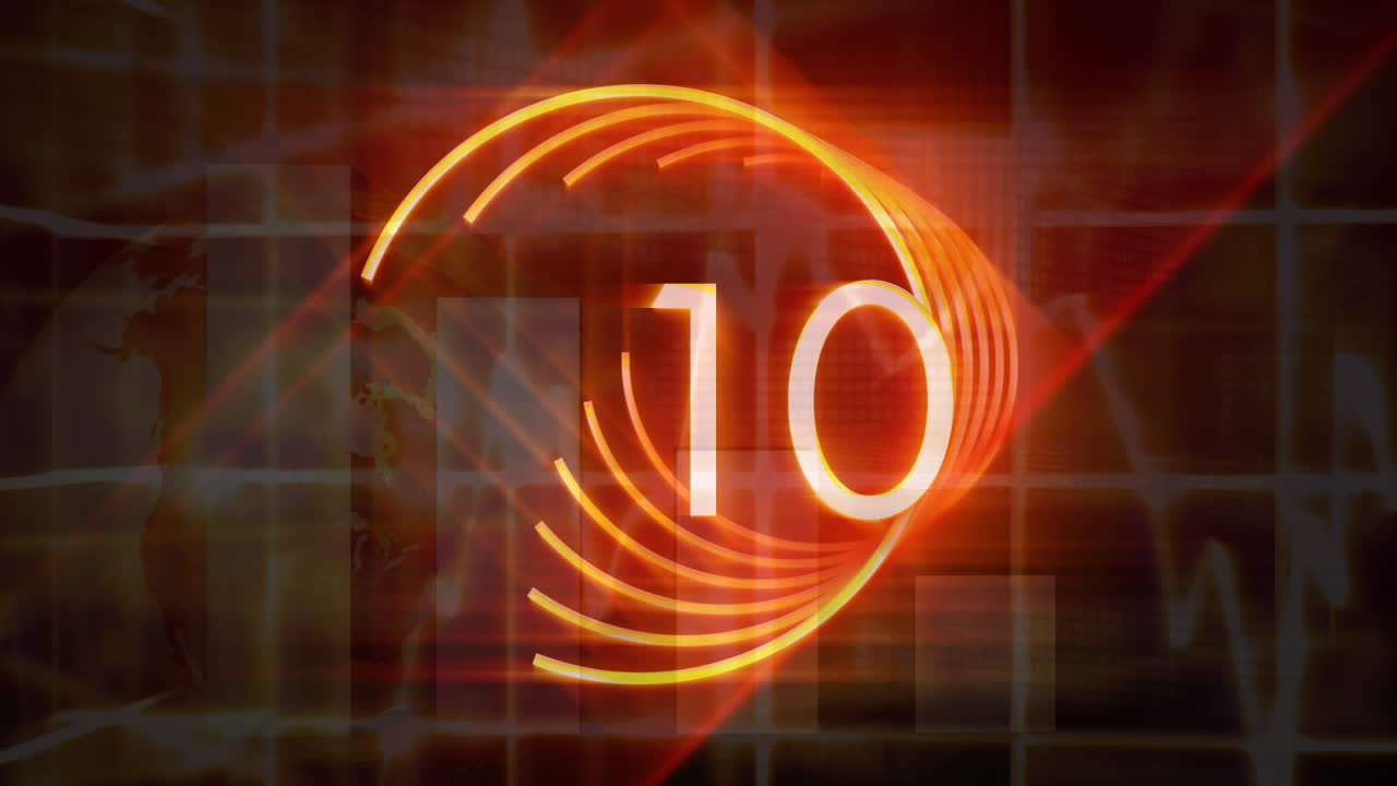 Countdown animation with light circle rotating around