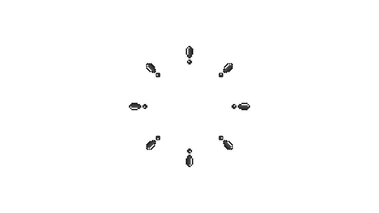 Pixel Art Mini Exclamation mark Spinning Circle Animated Overlay Transparent 30fps (6)