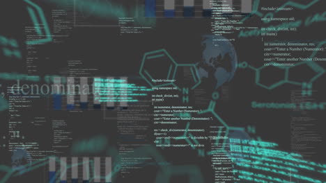 Animation-Der-Datenverarbeitung-Und-Chemischer-Formeln-über-Diagrammen