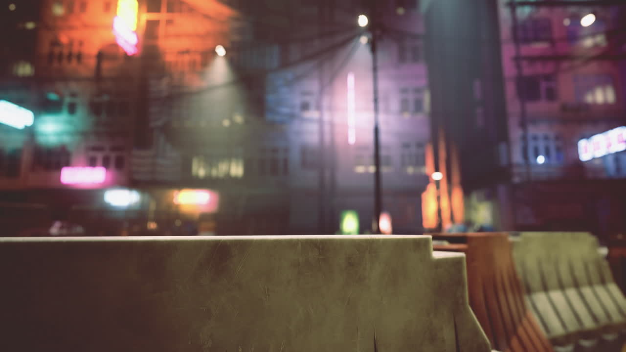 Vibrant urban nightlife in a bustling alley decorated with neon lights