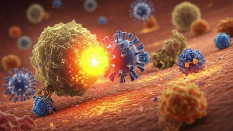 a dynamic interaction between immune cells and pathogens: the battle at a cellular level captured in stunning detail