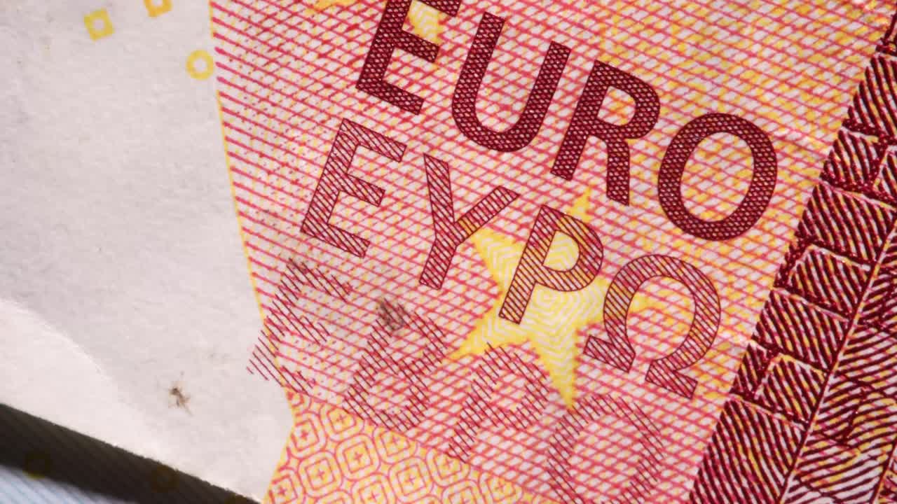 Close-up details of various international banknotes