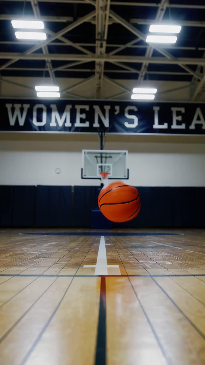 Basketball in a Women's League Gym
