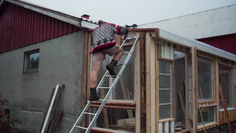 timelapse of a carpenter building a diy greenhouse