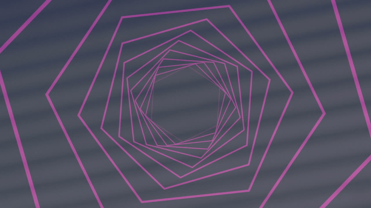 animación de un túnel brillante de neón sobre un fondo negro