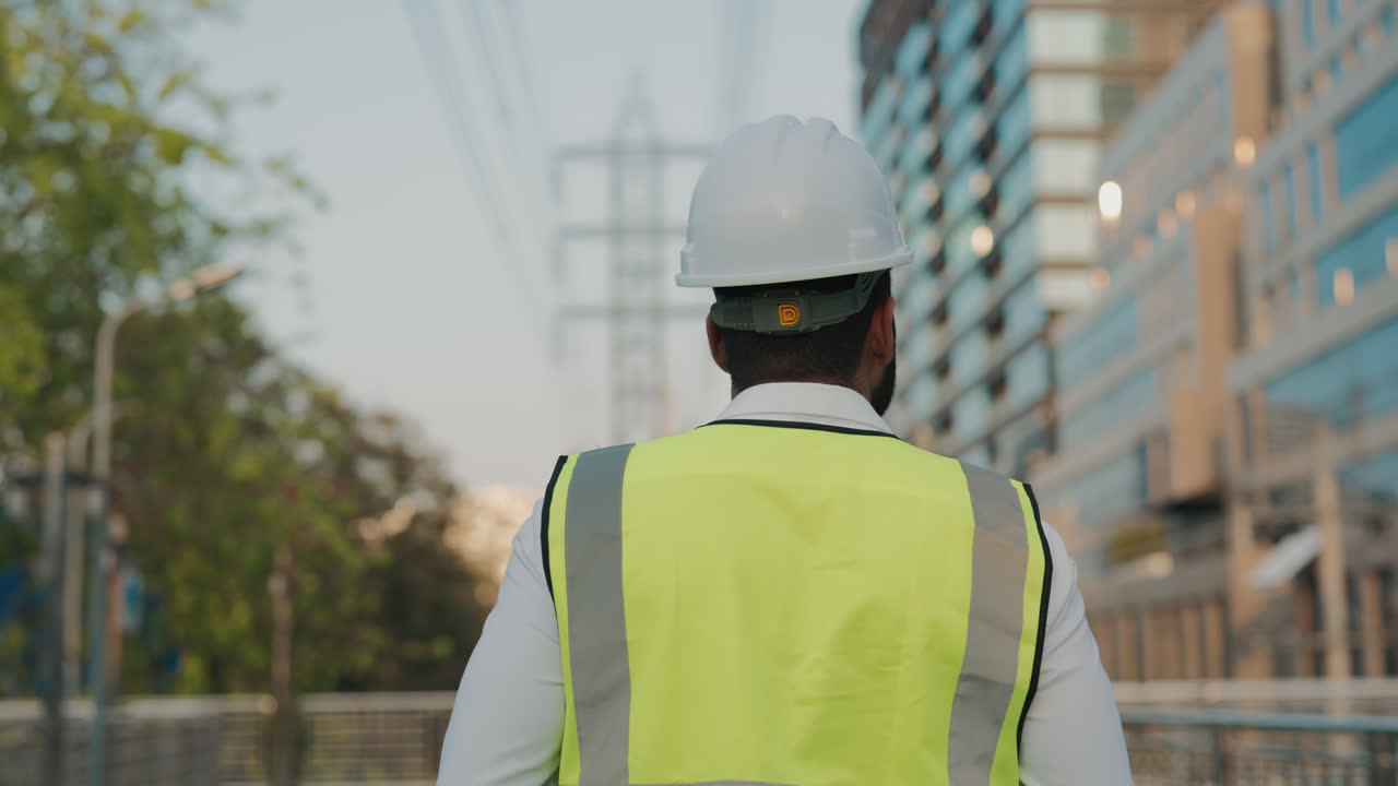 Engineer in urban setting