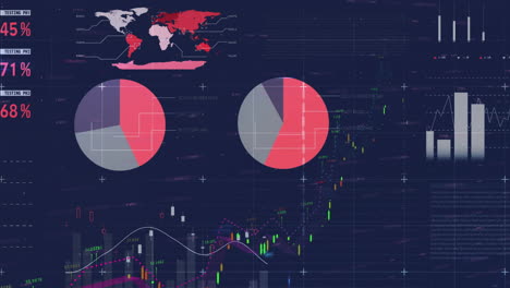 Animation-Der-Finanzdatenverarbeitung-Auf-Blauem-Hintergrund