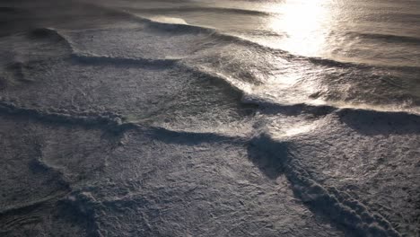 an aerial view of the sea surface and the natural phenomenon of square waves